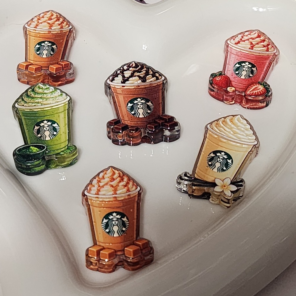 Coffee Frappe Mix 2 Pcs Focal Bead Beaded Pen Jewelry Charms Acrylic Crafts SB